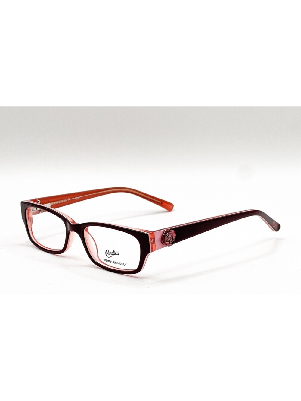 Candie's C Riley Bupk Burgundy Pink Rectangle Authentic Eyeglass Frames 46-15